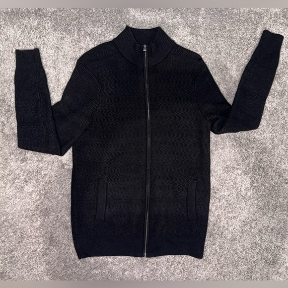 Christian Lacroix Women’s Black 100%Merino Wool Full Zip Jacket Sweater Size M - Picture 2 of 12